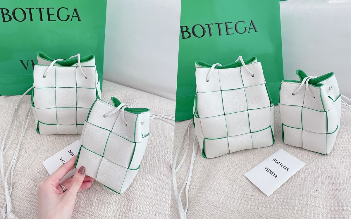 BOTTEGA VENETA CASSETTE Fun Leather牛皮編織水桶包